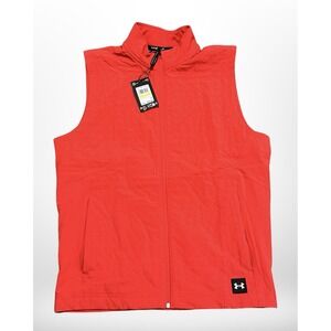 Under Armour Vest Mens Medium Storm Water Repellent Lightweight Zip Pockets Red